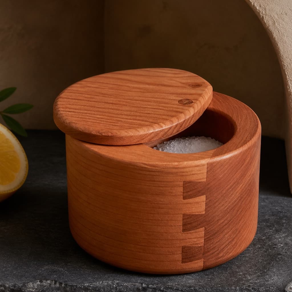 Natural Cedar Salt Cellar